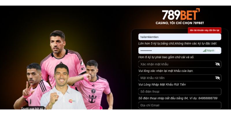 Điền đúng và đủ thông tin đăng ký 789bet
